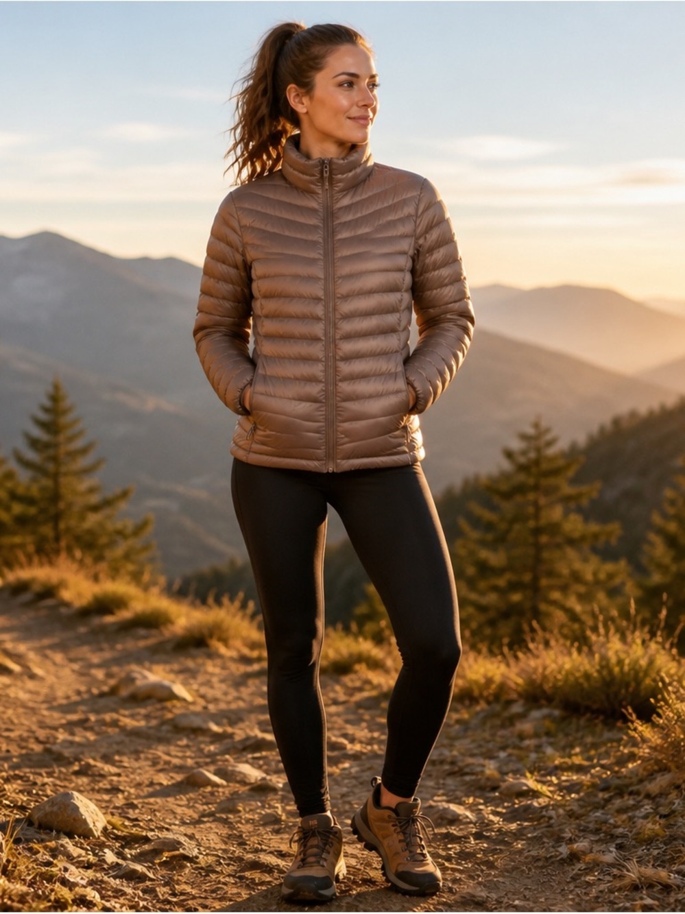 Lightweight Quilted Women's Jacket - Taupe
